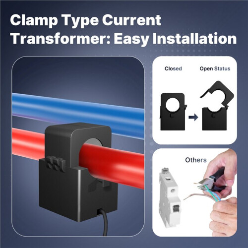 Tuya Zigbee  1-Phase Power Meter 100A Monitoring Module Bidirectional with Current Transformer Sensor Clamp 1