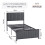 3FT Single Metal Bed with Grey Upholstered Panels 2