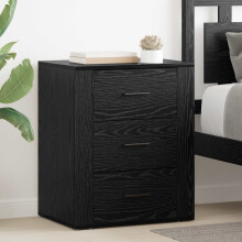vidaXL Bedside Cabinet Black Oak 35 x 50 x 60 cm Engineered Wood