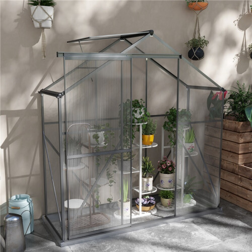 6-Pack 2.5ft Walk-In Polycarbonate Greenhouse 1