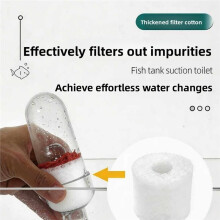Fish Tank Cleaner Pneumatic Siphon Vacuum for Waste Debris Food Residue Fish Poop Oxygenation