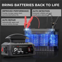 Chargeur de Batterie Intelligent Rapide C45A 12V 24V Moto 9 Étapes de Réparation et de Maintenance LiFePO4 Plomb AGM WET Batterie RV Prise EU