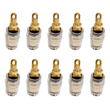 10 Stuks 4mm Kristal Binding Post Bananenplug Socket Connector Imitatie Goud Geplateerde Audio Post Bevestigingen B