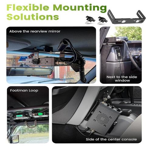 CB Radio Mount Bracket with Knobs Universal Mount for CB Radios- Adajustable 6" to 10" Width Car CB Mount Accessory 1