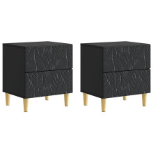 vidaXL Bedside Table 2 pcs Black 43 x 34.5 x 48 cm Engineered Wood