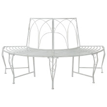 vidaXL Tree Bench 4-Seater 160 x 80 x 89 cm Steel Antique White