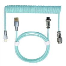 Cable de Datos Tipo C a USB Teclado MecáNico Cable en Espiral Cable de LíNea AéRea Cable de Teclado para Juegos Cable de Resorte PúRpura