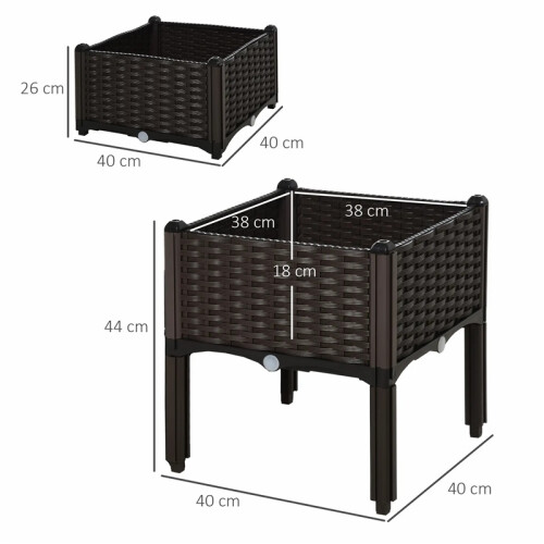 26L Raised Garden Planter Box Set (2 pcs) 2