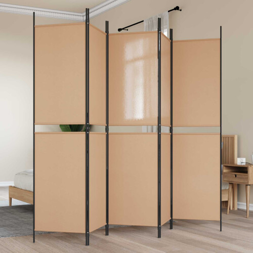 VidaXL vidaXL 5-Panel Room Divider Beige 250 x 200 cm Fabric