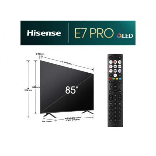 Hisense Hisense 85E7QTUKPRO 85" E7Q 4K QLED Smart TV 1