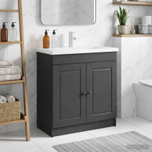 vidaXL Bathroom under Sink Cabinet Black 78.5 x 37.5 x 81 cm
