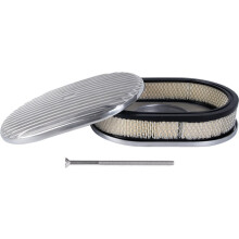 2 Tum Oval Fullfinsad Aluminiumluftfilter med Tvättbart Filter för 5 1/8" Förgasare