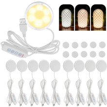 10 St. LED-Lampkit 3 Färger 5V USB-Driven 3000k-6400k Varm Ljus Justerbar Ljusstyrka 3D-Utskriftsarbetslampa