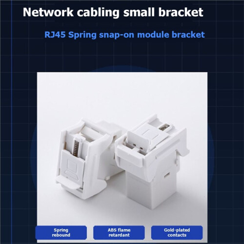 10pcs Category 6 Network Module Unshielded RJ45 Spring Clip Mounting Bracket Computer Stand Network Cabling 2