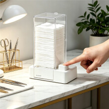 Automatischer Organizer Halter Nagelkunst Baumwollpad Aufbewahrungsbox Nagelkunst Baumwollpad Maniküre Aufkleber Nägel Dekoration