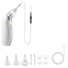 Cordless Painless Electric Ear Cleaner Vacuum Suction Ear Wax Remover Nose Ear Cleaning Care Tool for Kids and Adults