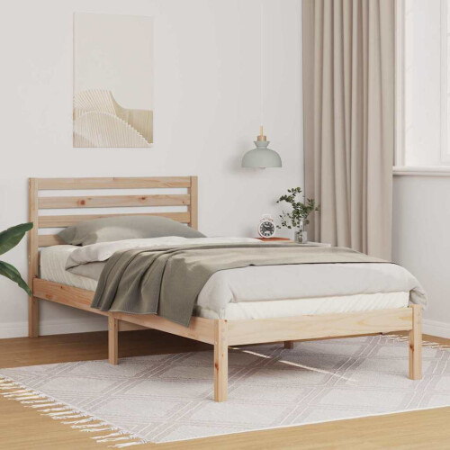 VidaXL vidaXL Bed Frame with Headboard Brown 80 x 200 cm Solid Pine Wood