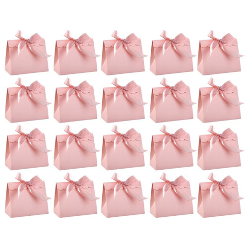 StoBag 20pcs Paper Candy Box Gift with Ribbon Blank Small Packaging for Cookies Chocolate Storage 1