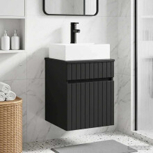 vidaXL Wall-mounted Sink Vanity Black 39 x 41 x 62.5 cm
