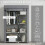 Rail and Six Shelf Fabric Wardrobe - Dark Grey 4