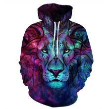 (Style B,L)Fashion Men Women 3d Lion Graphic Print Hoodie Sweatshirt Pullover Coat Top