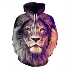 (Style Q,M)Fashion Men Women 3d Lion Graphic Print Hoodie Sweatshirt Pullover Coat Top