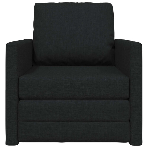VidaXL vidaXL Folding Sofa Bed Black 74 x 77 x 81 cm Fabric 2