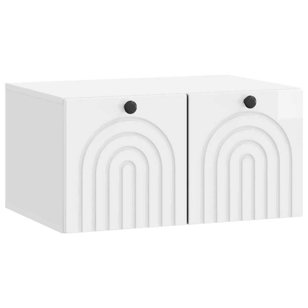 Vidaxl Wall-Mounted Tv Cabinet High Gloss White 59.5 X 41 X 30 Cm