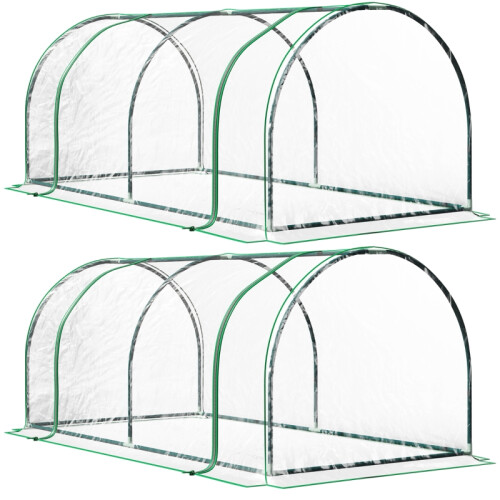 2-Pack Tunnel Greenhouse 200x100x80cm