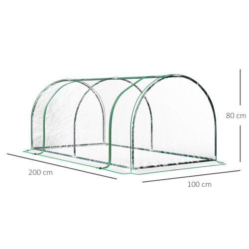 2-Pack Tunnel Greenhouse 200x100x80cm 2