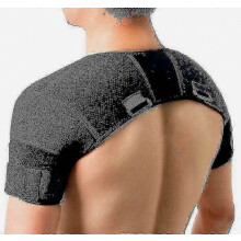 Black Double Shoulder Wrap Brace for Rotator Cuff Support, Arm Pain Relief, Flexible XL Hot Therapy for Men and Women