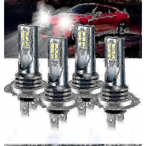 H7 LED Headlight Bulb Conversion Kit, 4-Pack High and Low Beam Combo for Automotive Lighting Upgrade