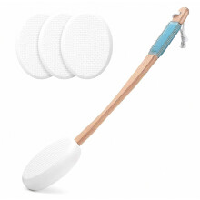 Rückenlotion-Applikator mit 4 austauschbaren Pads, langem Griff, Selbstpflege-Tool für Senioren, einfache Anwendung für Füße, Rücken un