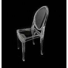 1:6 Scale Mid Century Modern Clear Plastic Crystal Dining Chairs for Home Kitchen Display and Dollhouse Decor