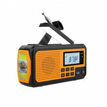 Crank Radio with FM and Bluetooth, 5000 mAh Battery, Solar Powered Emergency Radio with Alarm Clock, Blackout Survival,
