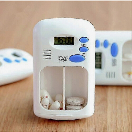 Smart Programmable Pill Reminder and Medicine Box White Multi Alarm Timer with Advanced Settings and Daily Medication Tr