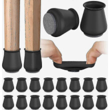 16 Pcs Chair Leg Floor Protectors Silicone Non-Slip Furniture Pads with Felt Bottom Caps for Hardwood and Tile Floor Pro