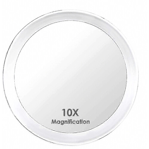 10x Μεγεθυντικός καθρέφτης μακιγιάζ με 3 βεντούζες, φορητός καθρέφτης ταξιδιού