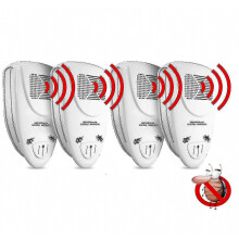 4 Pack Ultrasonic Cockroach Repeller Device for Indoor Pest Control, Helps Get Rid of Roaches in 48 Hours