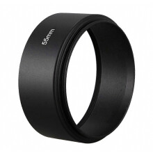 55mm Standard Metal Lens Hood for DSLR Cameras, Compatible with 55mm Thread Mount and Various Camera Models