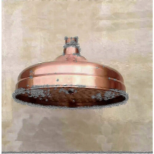 Copper Shower Head, 8 Inch Fixed Rainfall Design, High Pressure, Adjustable Angle, Gold Finish