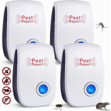 4 Pack Ultrasonic Pest Repeller for Indoor Use, Electronic Rodent and Insect Repellent for Mice, Rats, Mosquitoes and Co