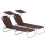 2-Piece Foldable Sun Lounger Set, Brown 1