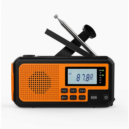 Ραδιόφωνο Crank με FM και Bluetooth, Μπαταρία 5000 mAh, Ραδιόφωνο έκτακτης ανάγκης με ηλι 1