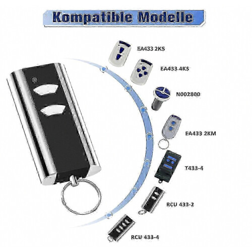 Garage Door Opener Handheld Transmitter Remote Control Replacement Part 433 MHz 2-Button Compact Design 2
