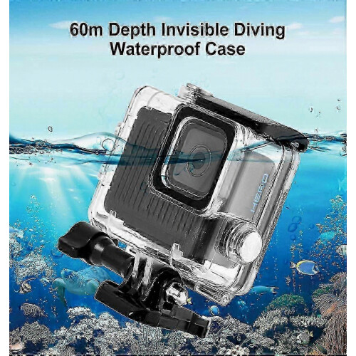 Αδιάβροχη θήκη προστασίας για GoPro Hero 4K 2024, βάθος 60 μέτρων, με αγκράφα στήριξης 1