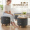 Round Storage Ottoman with Lid, Dark Grey 4
