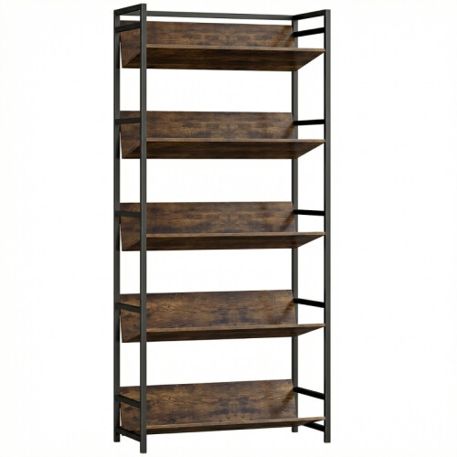 5-Tier Metal Bookshelf Room Divider