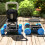 Blue Garden Cart with Wheels & Tool Tray 3