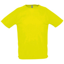 (L, Neon Yellow) SOLS Mens Sporty Short Sleeve Performance T-Shirt